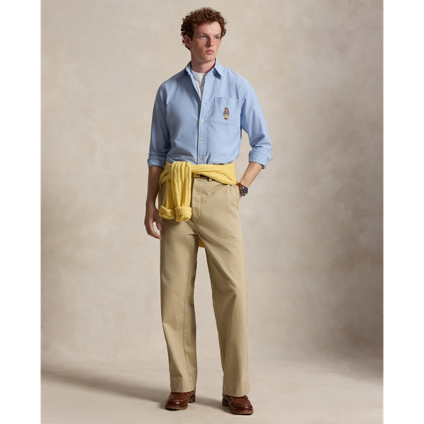 Custom fit Oxford overhemd met Polo Bear