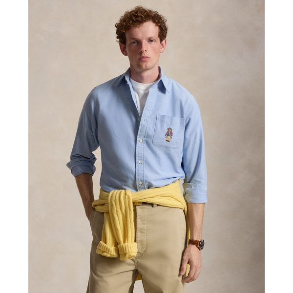 Custom fit Oxford overhemd met Polo Bear