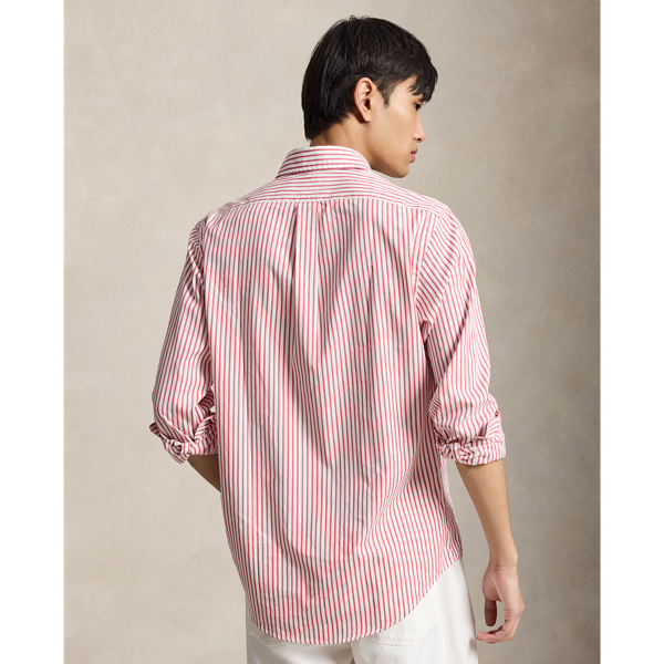 Custom fit gestreept poplin overhemd