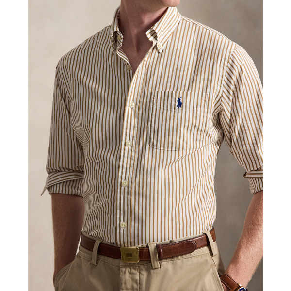 Custom Fit Striped Poplin Shirt