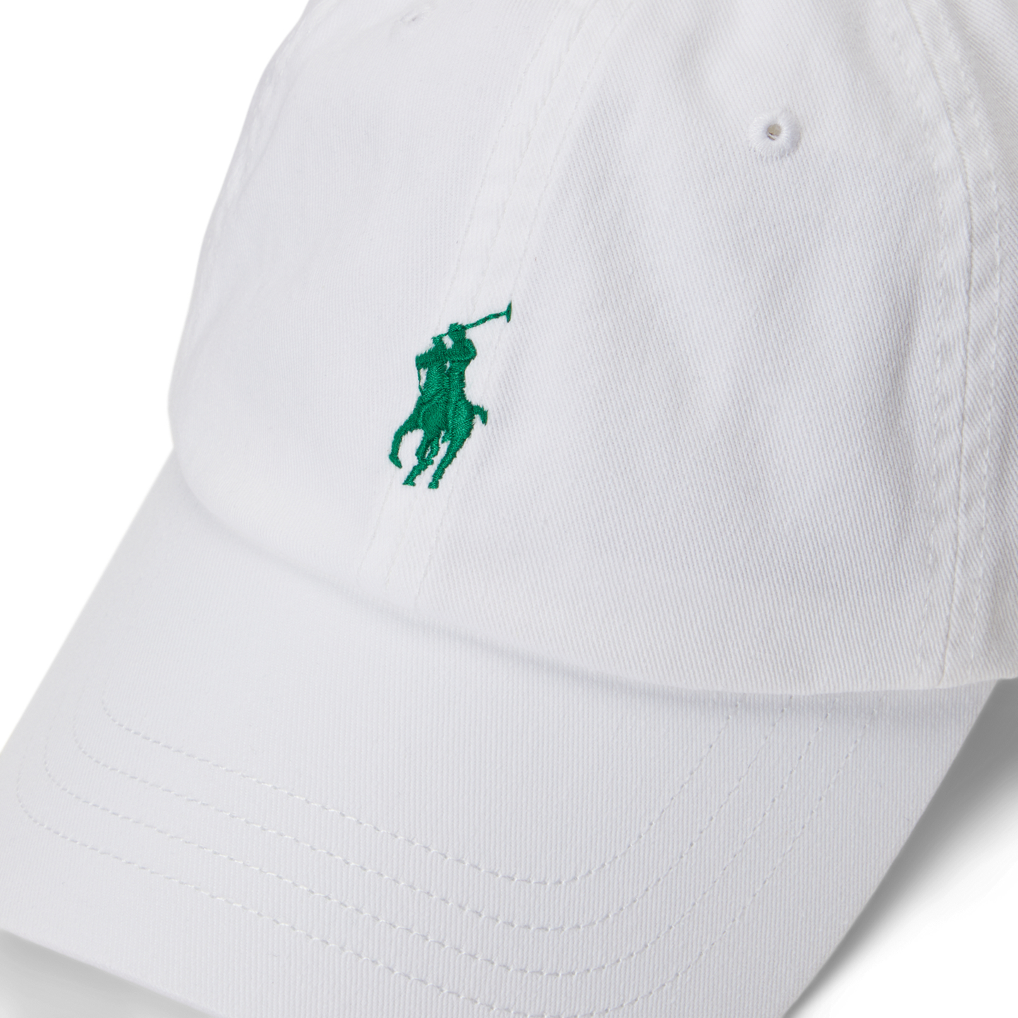 Детская кепка Ralph Lauren The Iconic Cotton Chino Ball, цвет: Белый / Зелёный — фото 2