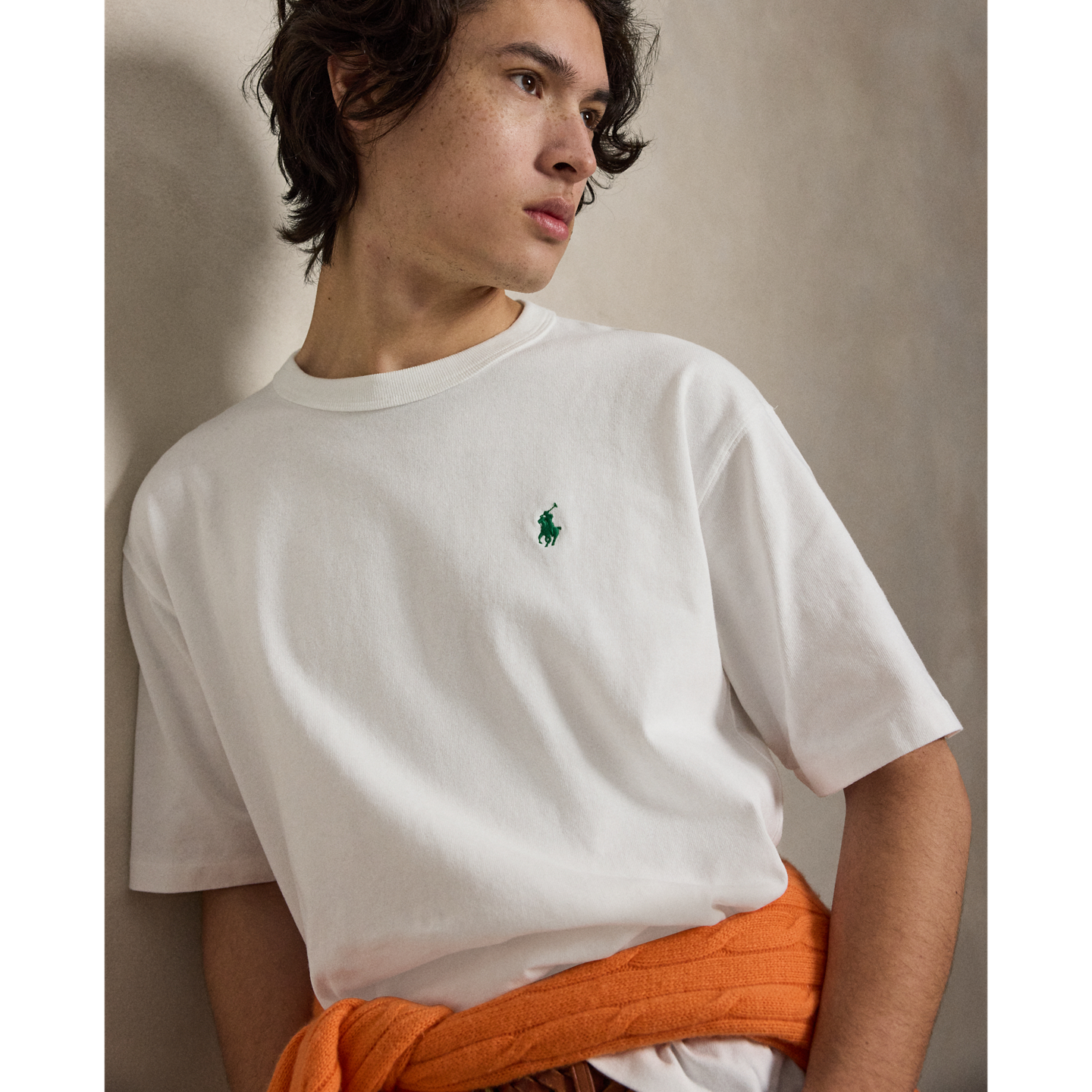 Мужская футболка Ralph Lauren Relaxed Fit Jersey, цвет: Белый / Зелёный — фото 3