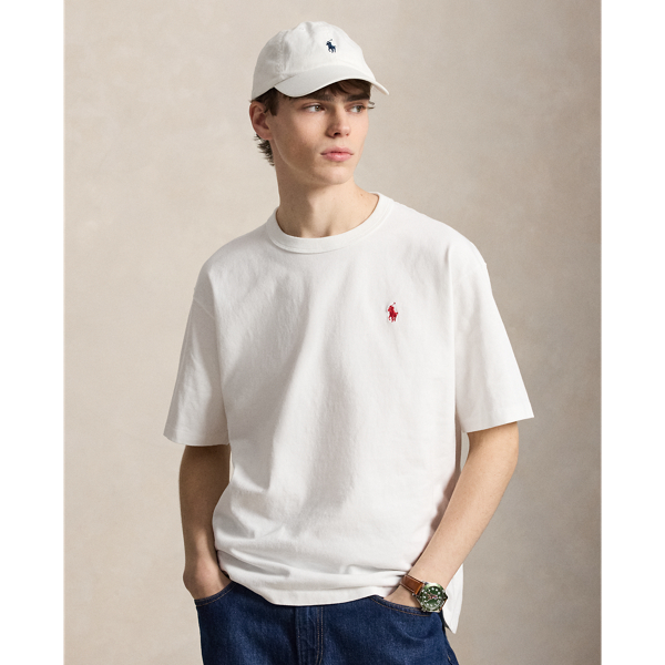 White/Red Relaxed Fit Jersey T-Shirt Polo Ralph Lauren 1