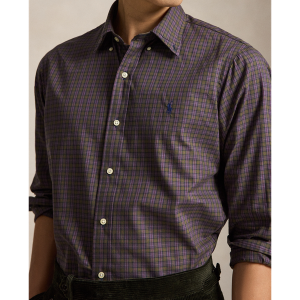 Kariertes Custom-Fit-Hemd aus Twill Polo Ralph Lauren in Olivgr&uuml;n/Lavendel multi 6