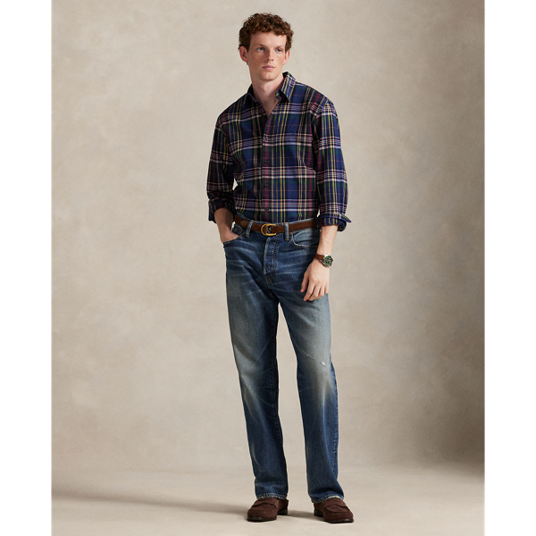Custom Fit Plaid Oxford Shirt