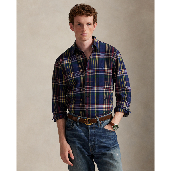 Custom Fit Plaid Oxford Shirt