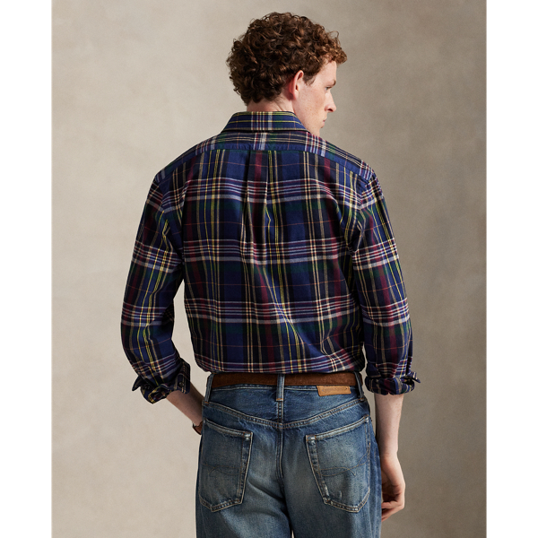 Custom Fit Plaid Oxford Shirt