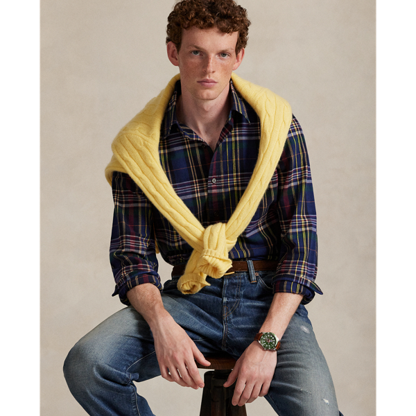 Custom Fit Plaid Oxford Shirt