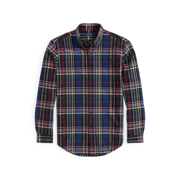 Custom Fit Plaid Oxford Shirt