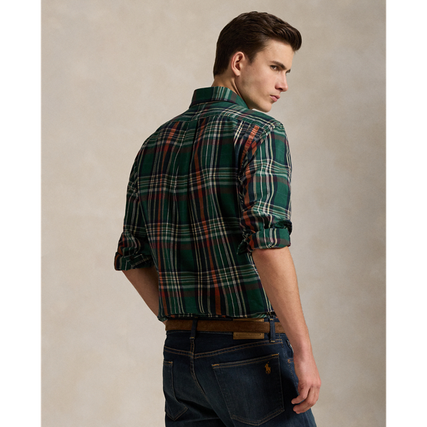 Custom Fit Plaid Oxford Shirt