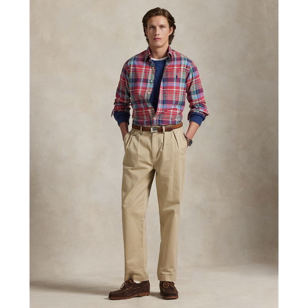 Custom Fit Plaid Oxford Shirt