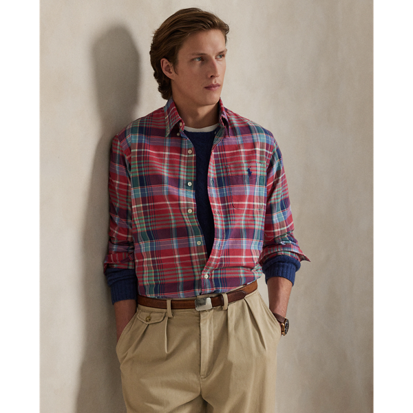 Custom Fit Plaid Oxford Shirt