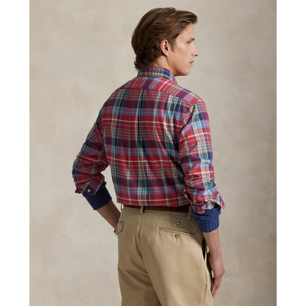 Custom Fit Plaid Oxford Shirt