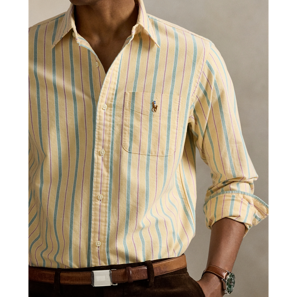 Gestreiftes Custom-Fit Oxfordhemd Polo Ralph Lauren in Gelb/Grün multi 6