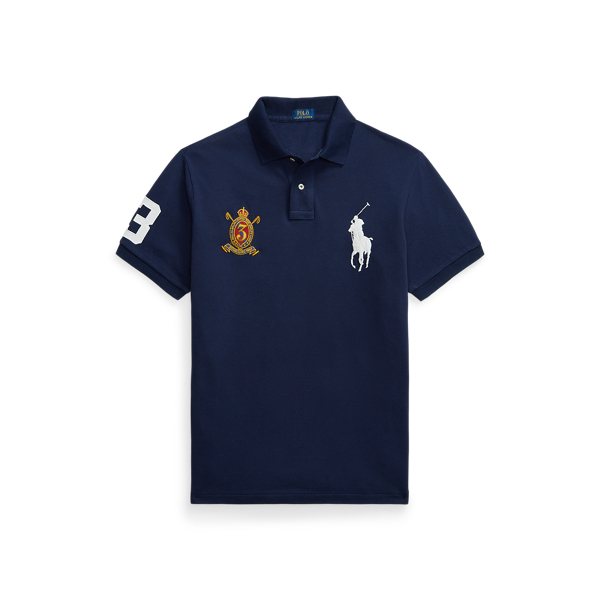 Custom Slim Fit Big Pony Mesh Polo Shirt