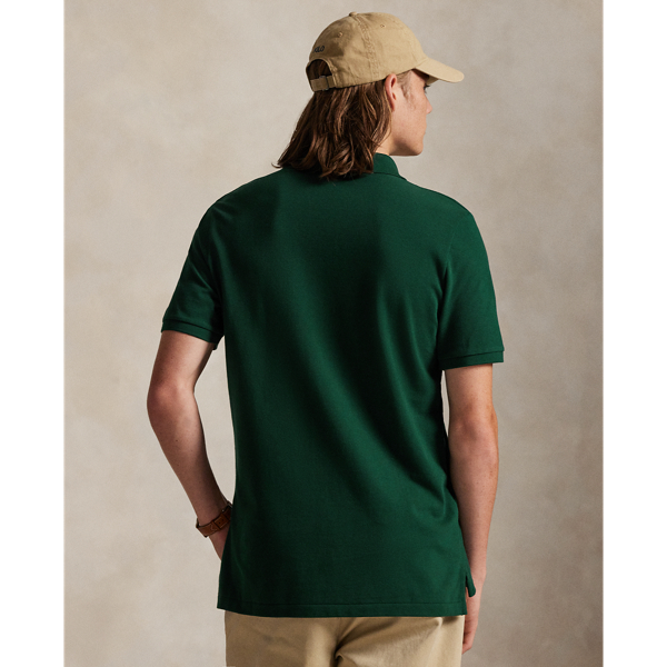 Classic Fit Letterman Mesh Polo Shirt
