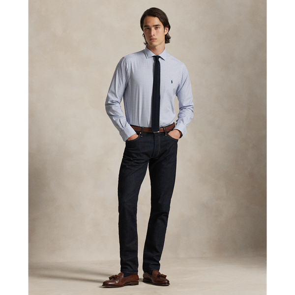 Custom Fit Checked Poplin Shirt