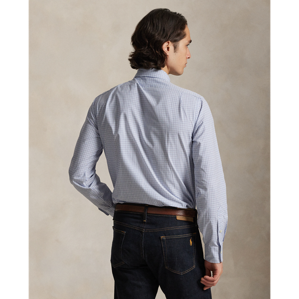 Custom Fit Checked Poplin Shirt
