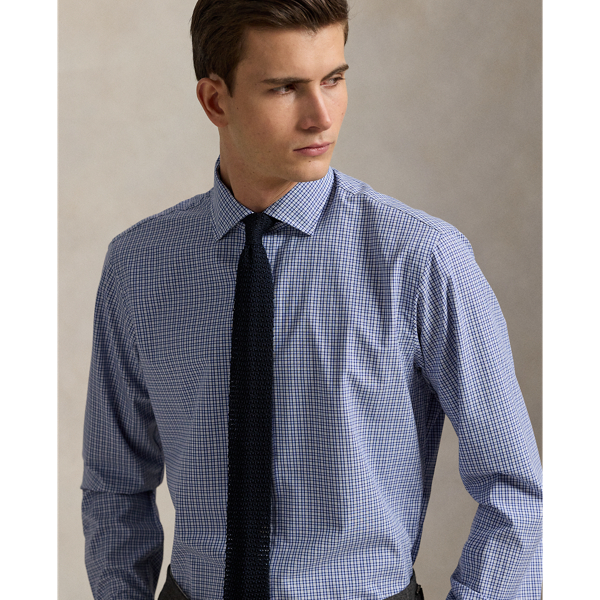 Custom Fit Checked Poplin Shirt