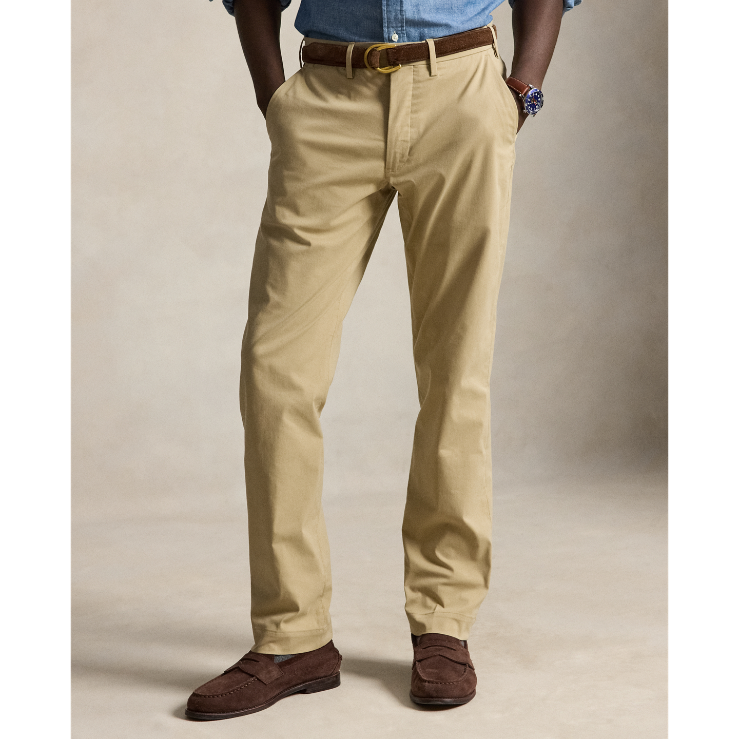 Мужские брюки Polo Ralph Lauren Norwich Straight Fit Performance, цвет: Хаки — фото 1