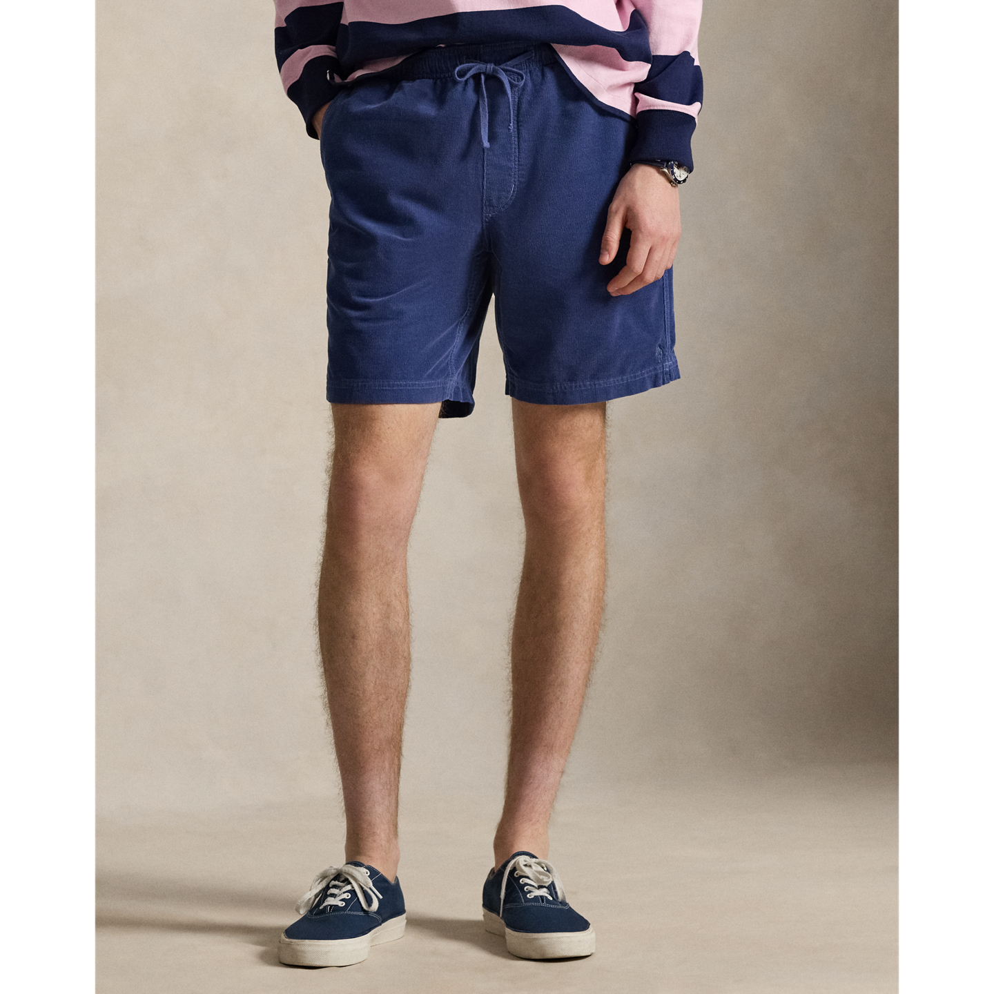 Шорты Ralph Lauren 8-Inch Classic Fit Corduroy Short, цвет: Королевский синий — фото 1