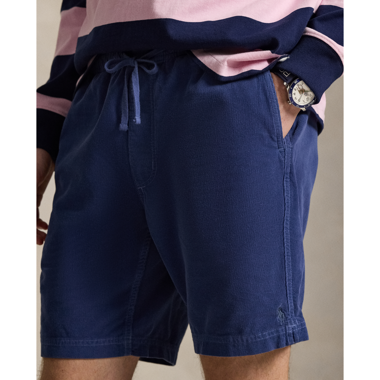 Шорты Ralph Lauren 8-Inch Classic Fit Corduroy Short, цвет: Королевский синий — фото 3