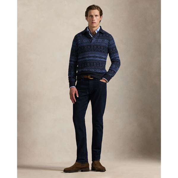 Fair-Isle-Pullover mit Polokragen