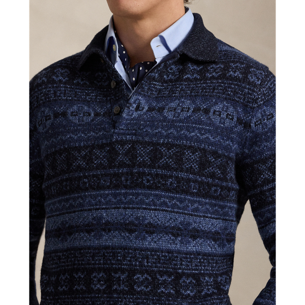 Fair-Isle-Pullover mit Polokragen