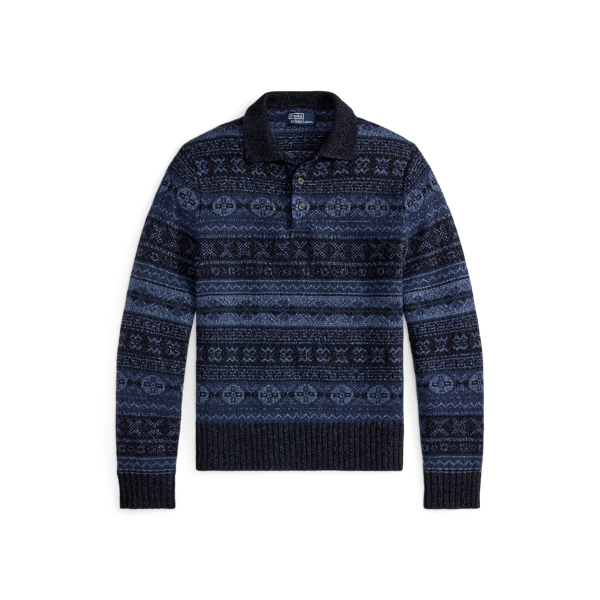 Fair-Isle-Pullover mit Polokragen