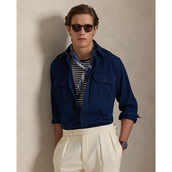 クラシック フィット インディゴ チノ ワークシャツ | ラルフ ローレン