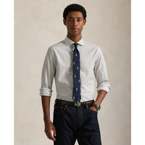 White Khaki Multi Classic Fit Tattersall Twill Shirt Polo Ralph Lauren 1