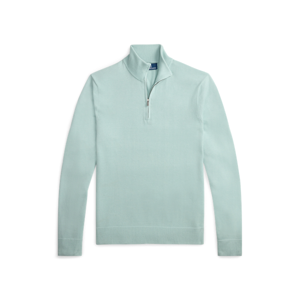 Cotton Quarter-Zip Mockneck Sweater