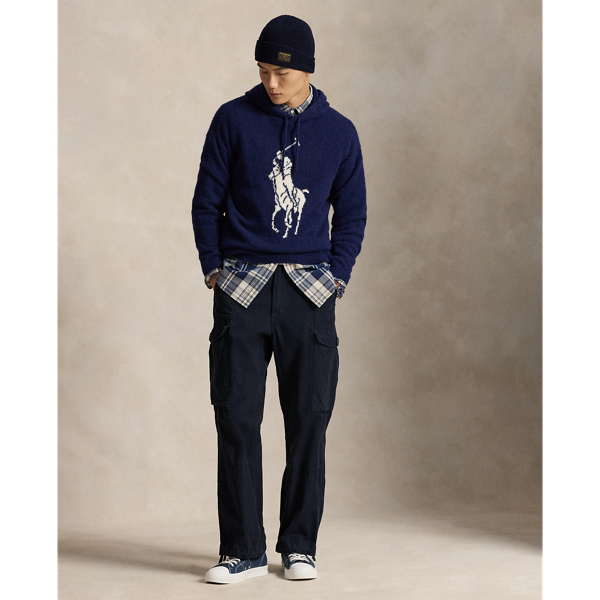 Big Pony Wool-Blend Hooded Sweater