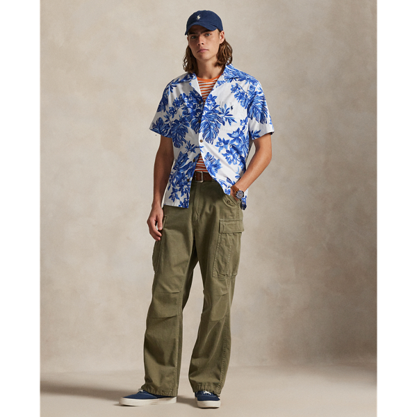 Classic Fit Tropical-Print Camp Shirt