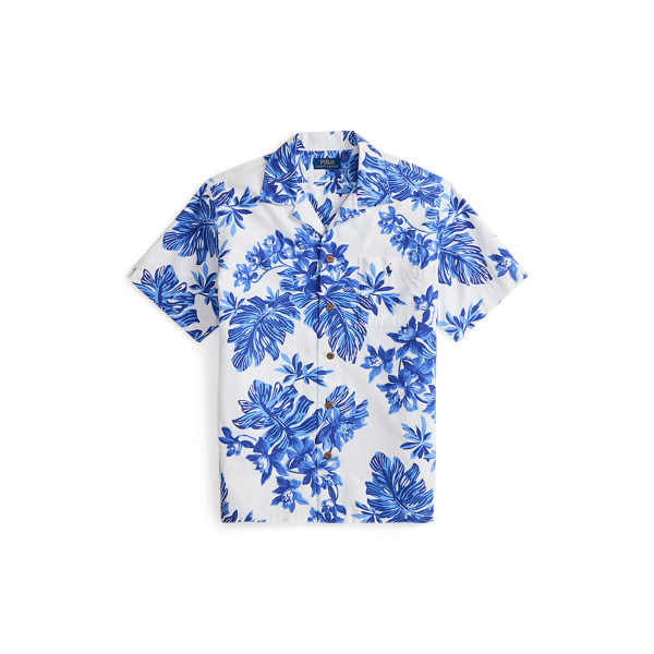 Classic Fit Beach-Print Camp Shirt