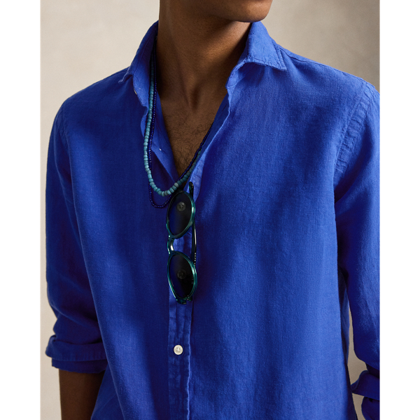 Pacific Royal Classic Fit Slub Linen Shirt Polo Ralph Lauren 6
