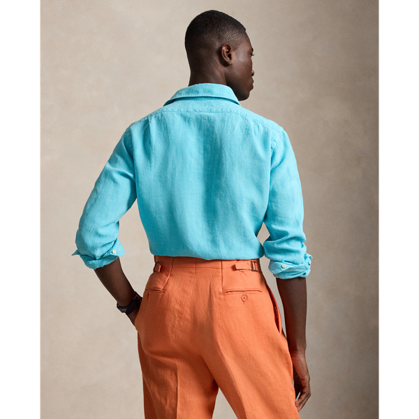 Perfect Turquoise Classic Fit Slub Linen Shirt Polo Ralph Lauren 5