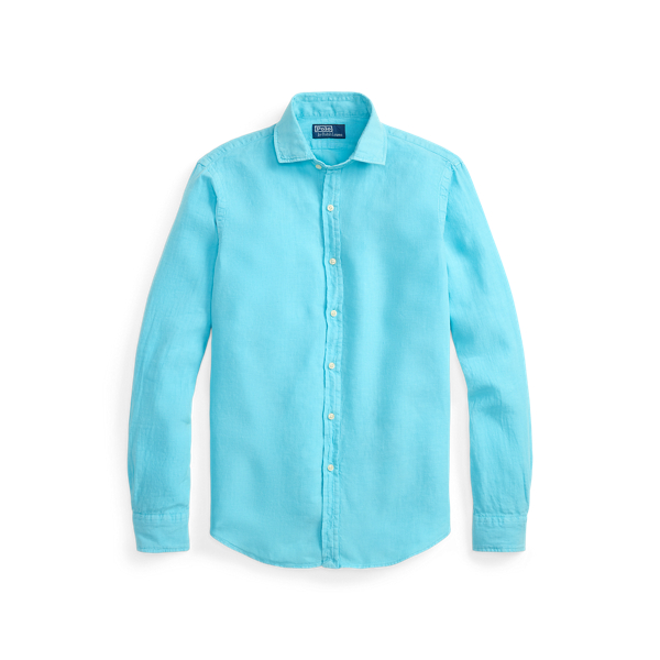 Perfect Turquoise Classic Fit Slub Linen Shirt Polo Ralph Lauren 2
