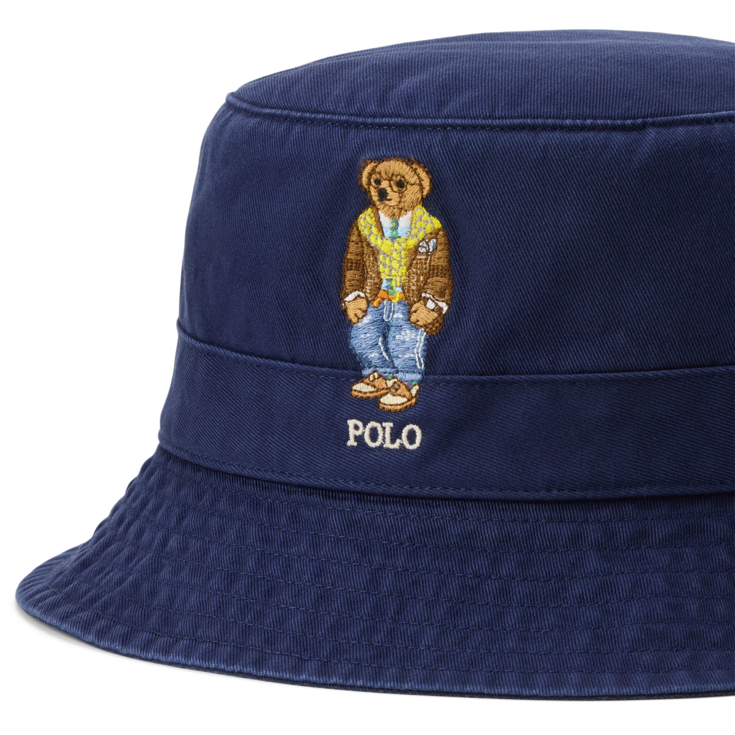 Мужская панама Ralph Lauren Polo Bear Twill Bucket Hat, цвет: Тёмно-синий — фото 2