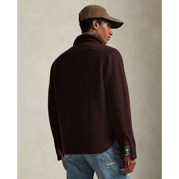 Circuit Brown Felted Wool-Blend Overshirt Polo Ralph Lauren 5