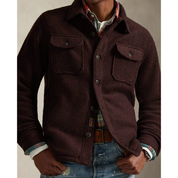Circuit Brown Felted Wool-Blend Overshirt Polo Ralph Lauren 6