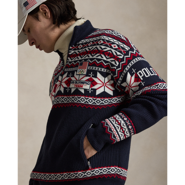 Team USA Wool Quarter-Zip Sweater
