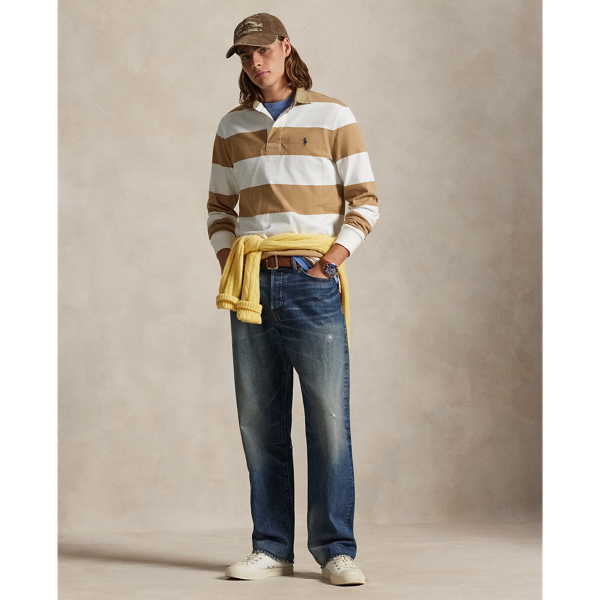 Classic Fit Khaki-Collar Rugby Shirt