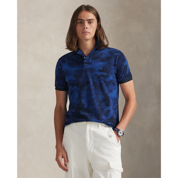 Classic Fit Camo-Print Mesh Polo Shirt