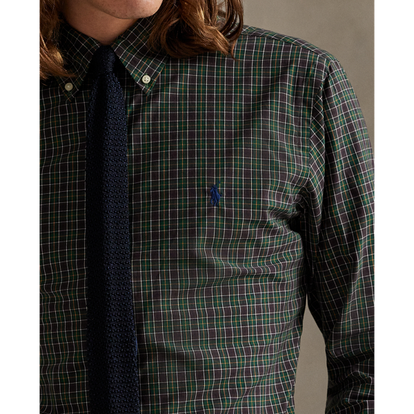 Kariertes Custom-Fit Popelinehemd Polo Ralph Lauren in Braun/Kiefer multi 6