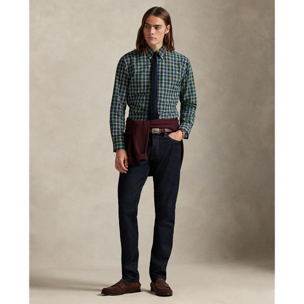 Kariertes Custom-Fit Popelinehemd