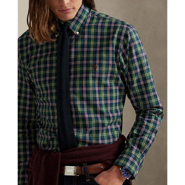 Kariertes Custom-Fit Popelinehemd