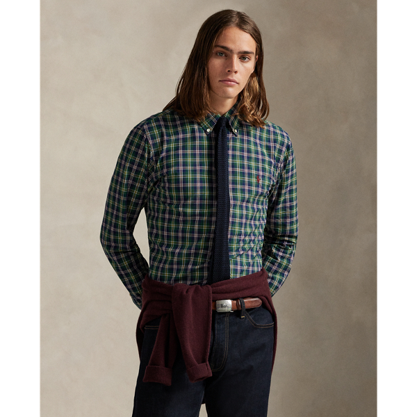 Kariertes Custom-Fit Popelinehemd