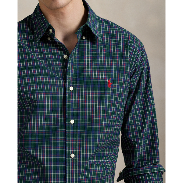 Kariertes Custom-Fit Popelinehemd Polo Ralph Lauren in Navy/Kiefer multi 6