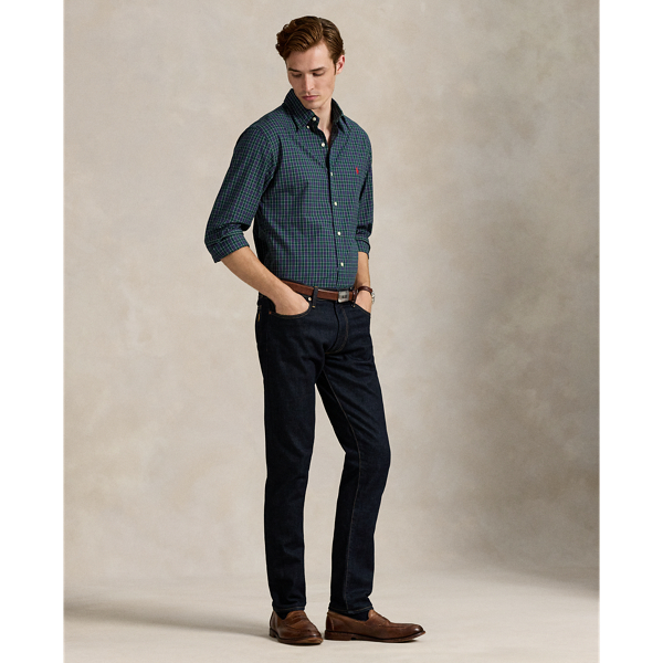 Kariertes Custom-Fit Popelinehemd Polo Ralph Lauren in Navy/Kiefer multi 7